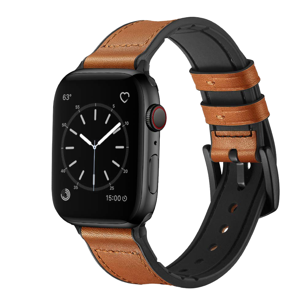 Silicone+Leather strap for Apple watch band 44mm 40mm 38mm 42mm watchband bracelet correa iwatch series 7 SE 6 5 4 3 45mm 41mm